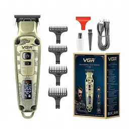 Професійна машинка для стрижки акумуляторна з дисплеєм VGR V-901 Бронза - мініатюра 2