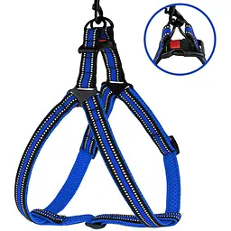 Шлея для собак Bronzedog Mesh Стандарт, розмір L, 58-71х2,5 см, синя - мініатюра 2