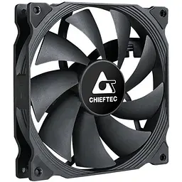 Вентилятор 140 мм, Chieftec, чорний, 140x140x25 мм, до 1200 об/хв, до 20.1 дБ, 4-pin (PWM), гідродинамічний підшипник