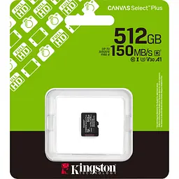 Карта пам'яті Kingston microSDXC Canvas Select Plus 512GB Class 10 UHS-I U3 А1 V30 (SDCS3/512GBSP) [157004] - мініатюра 3