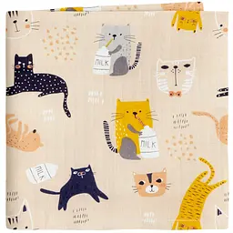 Пелюшкі муслінові Cosas Cats 75х100 см (MuslinDiapers_CatsMilkRose_75x100)