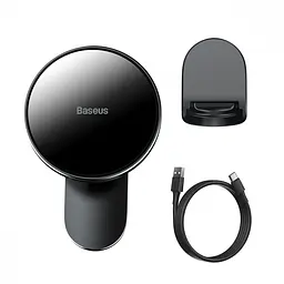 Автотримач з бездротовою зарядкою для iPhone 12 Baseus Big Energy 15W black (31750) - мініатюра 7