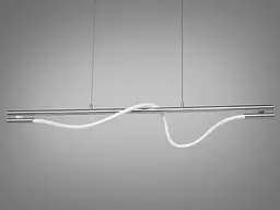 Люстра стельова LED Diasha 9609-L1200CH Мотузка, 15W, хром, сучасний стиль для коридору, вітальні, кухні - мініатюра 3