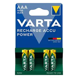 Акумуляторні батарейки AAA VARTA ACCU AAA 1000mAh BLI 4 шт (READY 2 USE)