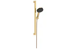 Душовий гарнітур Hansgrohe Raindance Alive Select S EcoSmart зі стійкою Unica E Puro 65 polished gold optic 24600990