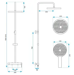 Душова система Rea Foss Clif brushed copper REA-P3914 - мініатюра 6