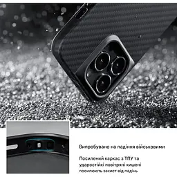 Протиударний чохол для iPhone 14 Pro Pitaka Military Grade MagSafe MagEz Case Pro 3 1500D Black/Grey (KI1401PP) - мініатюра 8