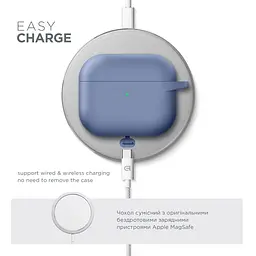 Силіконовий чохол для навушників Apple AirPods 3, Hang Case, фіолетовий, ультратонкий захисний кейс товщиною 2 мм, захист від подряпин, пилу та ударів, компактний, з карабіном для кріплення, ArmorStandart (ARM60311) - мініатюра 7