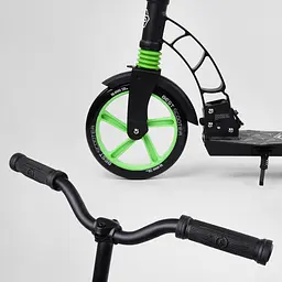 Самокат Best Scooter 85х16х36 см Чорно-зелений 000231515 - мініатюра 5