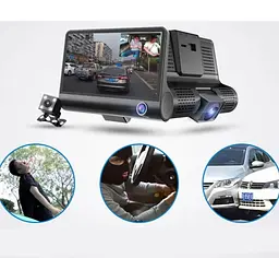Автомобільний відеореєстратор C9 LCD 4" WDR 1080P Full HD (3 камери) - мініатюра 2