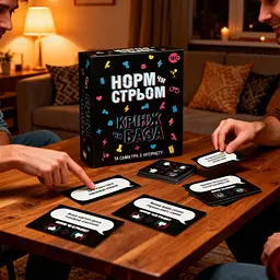 Настільна карткова гра 18+ "Норм або стрьом Крінж або база" PLR-0045 розважальна настільна гра для дорослих від 2 гравців українською мовою Чорний - мініатюра 3