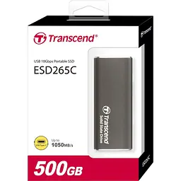 Накопичувач SSD Transcend SSD 500GB ESD265C Iron Gray (TS500GESD265C) (FFMSTR02143) - мініатюра 2