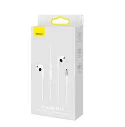 Навушники Baseus Encok 3.5mm lateral in-ear Wired Earphone H17 White - мініатюра 2