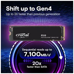 Накопичувач SSD M.2 2280 1TB P310 Micron (CT1000P310SSD8) - мініатюра 3