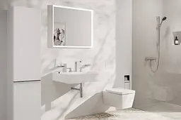 Вбудований тримач туалетного паперу з йоржиком Hansgrohe XtraStoris Rock з дверцятами під облицювання плиткою matt white 56062700 - мініатюра 4