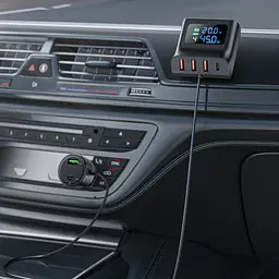 Автомобільний зарядний пристрій Acefast B11 3 USB/Type-C QC PD 138W з дисплеєм чорний - мініатюра 2