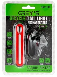 Велосипедний задній ліхтар Grey's LED 8 режимів 95 х 15 х 20 мм 1 шт (GR11130) - мініатюра 3