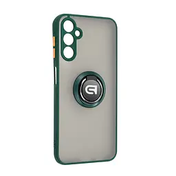 Чехол с кольцом-держателем для Samsung Galaxy A14 5G (A146)/A14 4G (A145), Frosted Matte Ring, зеленый, защитная панель с матовой задней стенкой, противоударный чехол с защитой всего корпуса, TPU + поликарбонат (PC), с защитой камеры