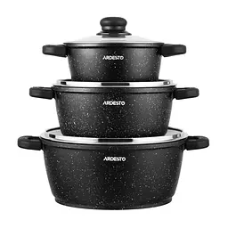 ARDESTO Набір посуду Gemini Anzio, 6 прдметів, алюміній, чорний