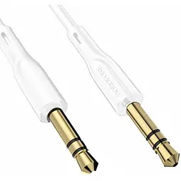 Кабель аудіо - шнур адаптер AUX - Borofone BL1 Jack 3.5 to Jack 3.5 1 м білий