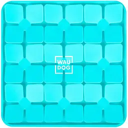 Миска-килимок для собак та котів Waudog Silicone для пошуку корму 205х205х17 мм блакитний