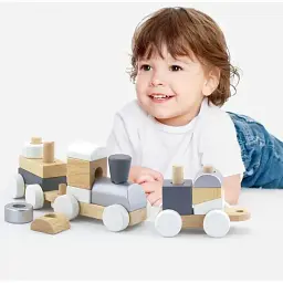 Дерев'яний поїзд Viga Toys Екокубики (51611) - мініатюра 2