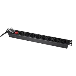 Блок розеток Trinix TRX-PDU/8M-16А Black для комутаційної шафи 19" на 8 розеток, з вимикачем (25-00110) - мініатюра 3