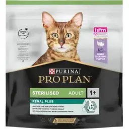 Сухий корм для кішок Purina Pro Plan Sterilised Adult 1+ Renal Plus Для дорослих стерилізованих З індичкою 400 г (7613033564673)