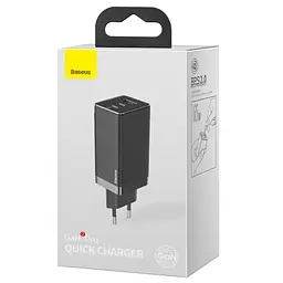 Зарядний пристрій Baseus 65 W GaN2 Pro (CCGAN2P-B01) + кабель 100 W USB Type C чорні - мініатюра 2