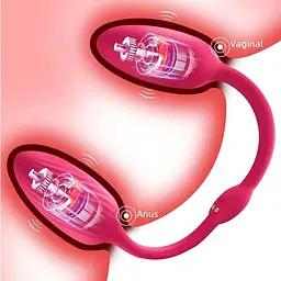 Вібратор подвійний гнучкий Pretty Love Double Egg анально-вагінальний 10 режимів USB Рожевий - мініатюра 6
