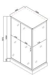 Душова кабіна з низьким піддоном Mixxus Hard SCT01-100x80x198-TR хром прозоре скло 5 мм MI6908, Універсальна, прозорий, хром - мініатюра 7