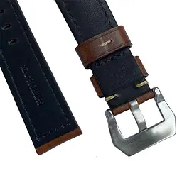 Шкіряний ремінець Primolux F001 Steel buckle для годинника Samsung Galaxy Watch 3 45 мм (SM-R840) Brown - мініатюра 4