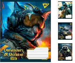 
Зошити учнівські 96 аркушів лінія. YES Defenders of Ukraine 5 шт. в упаковці