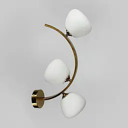 Вражаючий стіновий світильник Modern Floral Arch на 3 плафони Line F C 18B/3 AB - мініатюра 7