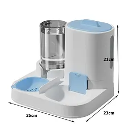 Автоматична годівниця для кішок Pet Feeder 054 з напувалкою, Синій - мініатюра 2