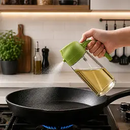 Розпилювач диспенсер пляшка дозатор-спрей для олії, оцту, соусів, 500 мл скло Зелений 88587 - мініатюра 4