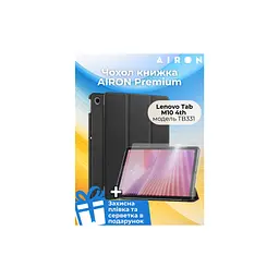 Чохол до планшета AirOn Premium Lenovo Tab M10 4th TB331 + film Black (4822352781170) - мініатюра 2