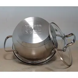 Каструля Vezzer зі скляною кришкою 16 см 1.5 л (VZ12141R-16C)  - мініатюра 4