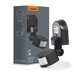 Датчик руху та освітленості Videx VL-SPW02B інфрачервоний чорний 220V 1200W (27634-000) - мініатюра 1