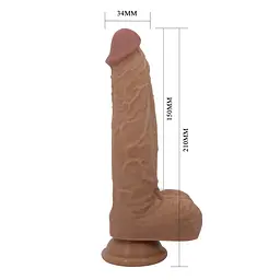 Вібратор на присосці PRETTY LOVE Jonathan 8,3 Light Brown, 3 vibration functions Thrusting Wireles PRETTY LOVE BW-008111W 100611 - мініатюра 6