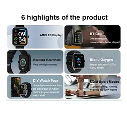 Смарт-годинник Smart Watch iMiki ST-2 IP68 AMOLED Blue - мініатюра 2