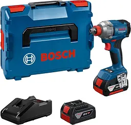 Акумуляторний ударний гайкокрут Bosch GDX 18V-285 Professional з 2 акб GBA 18V 4 Ah та з/п GAL 18V-40, в L-BOXX