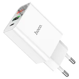 МЗП Hoco C100A with digital display PD20W+QC3.0 (1USB-A/1C) White - мініатюра 5
