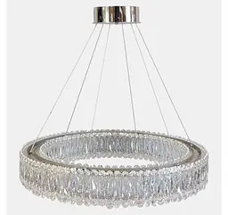 Велика підвісна світлодіодна кришталева кільцева люстра Artlight 551/800CH діаметром 78,5 см з трьома режимами освітлення - мініатюра 2