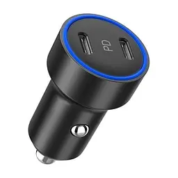 Зарядное устройство для Choetech car 2хUSB-C 40W PD black (С0054-BK)