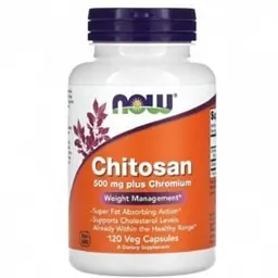 Хітозан з хромом 500 мг жирозжигач у капсулах №120 Now Foods Chitosan plus Chromium