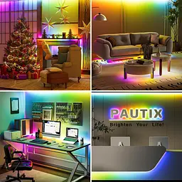 Світлодіодна стрічка AUTIX USB RGB Smart IC COB, 3 м, 5 В, 1800 світлодіодів, кольорова піксельна адресована світлодіодна стрічка - мініатюра 6