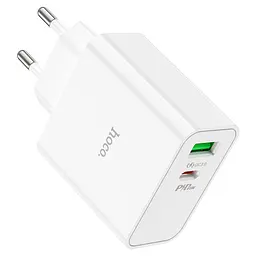 СЗУ HOCO C113A 110-240V, PD65W+Q3.0, USB+Type-C, White, Box - мініатюра 3