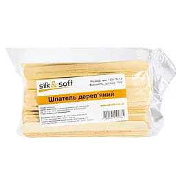 Шпатель дерев'яний для депіляції Silk&Soft 150x17x1,6 фасований 100 шт