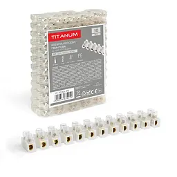 Клемна колодка гвинтова 6А 12шт 6мм2 PE (TF-KL6А-PE) TITANUM TITANUM (29028-000)